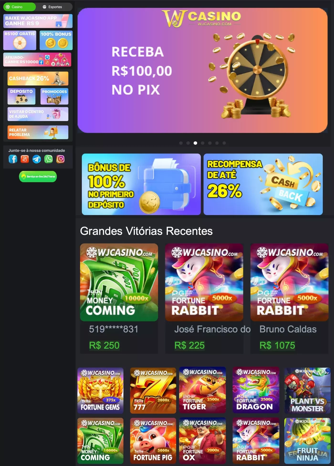 WJ Casino Registo no sítio Web oficial